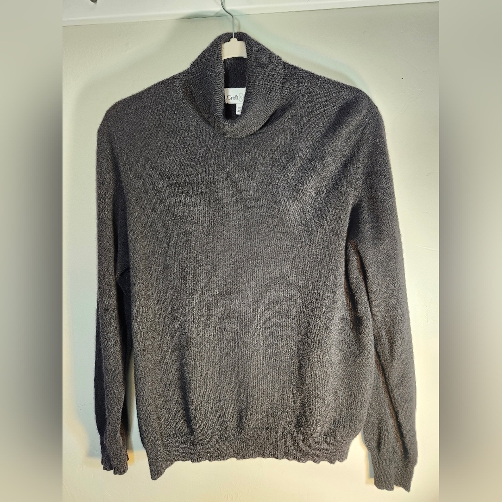 Croft & Barrow Cashmere 100% BlackTurtleneck Sweater Sz L
